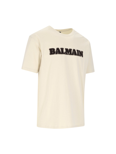 Shop Balmain T-shirt In Cream