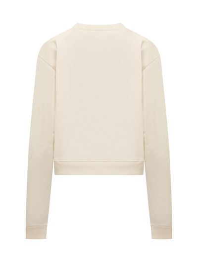 Shop Tory Burch Hot Fix Sweatshirt In Ivory Pearl
