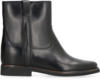 Shop Isabel Marant Susee Leather Ankle Boots In Black
