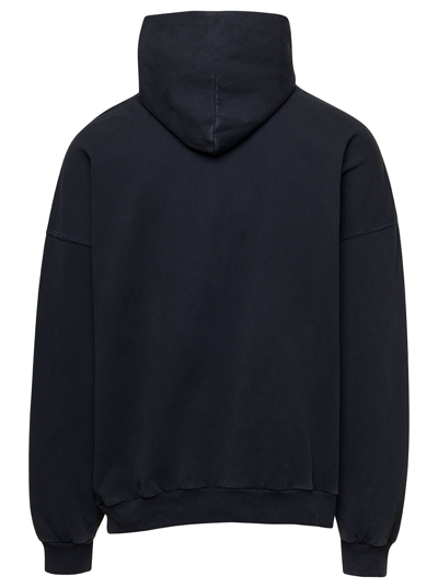 Balenciaga Logo Embroidered Oversized Hoodie In Black