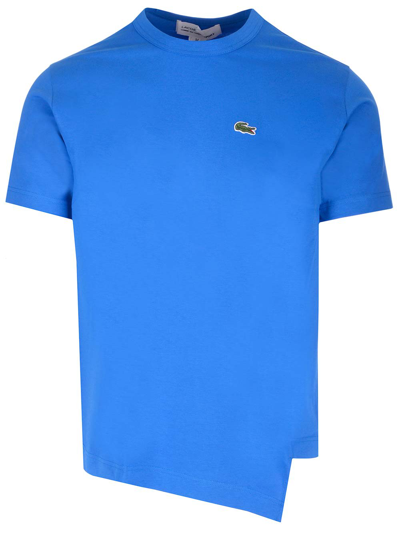 Shop Comme Des Garçons Shirt Blue Asymmetric T-shirt X La Coste