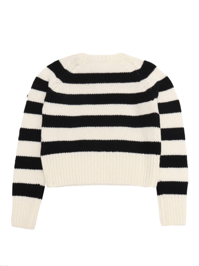 Shop Moncler Striped Sweater In White
