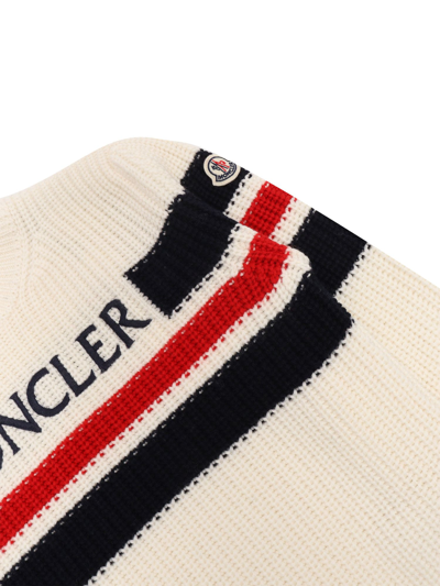 Shop Moncler Logo Sweater In White