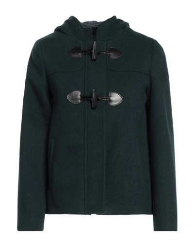 Shop Diana Gallesi Woman Coat Dark Green Size 12 Polyester