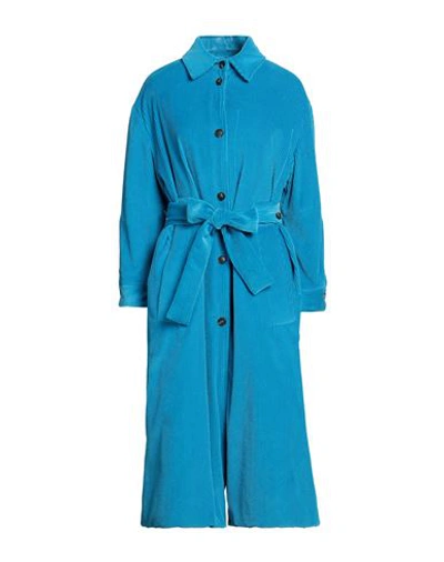 Shop T Coat T_coat Woman Coat Azure Size 6 Cotton In Blue