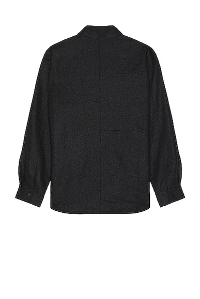 Shop Frame Modern Zip Shirt In Charcoal Grey