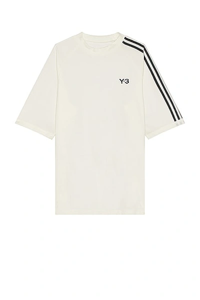 Shop Y-3 3s Short Sleeve Tee In Off White,black