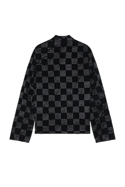 Shop Comme Des Garcons Black Checkered Flock Jacket In Black & Black