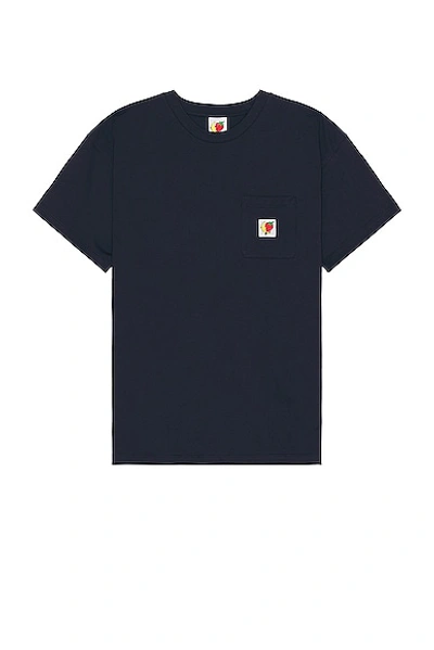 Shop Sky High Farm Workwear Unisex Logo Label T-shirt Knit In Navy