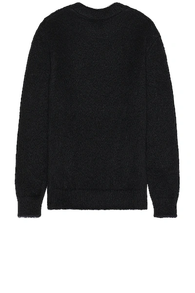 Shop Balmain Retro Brushed Mohair Sweater In Noir & Blanc