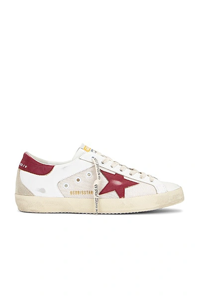 Shop Golden Goose Super Star Sneaker In Cream  Red  White & Beige