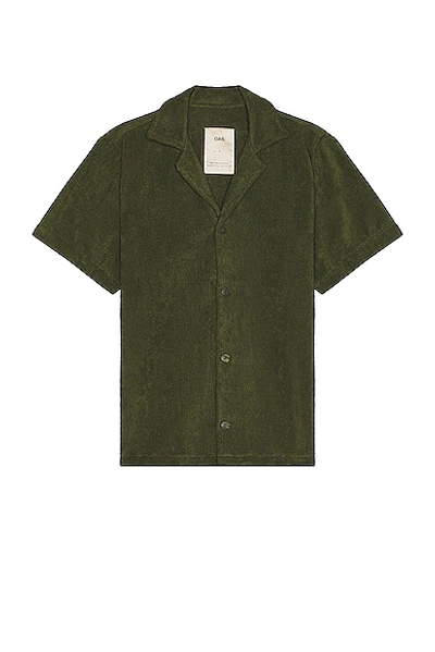 Shop Oas Cuba Terry Shirt In Green