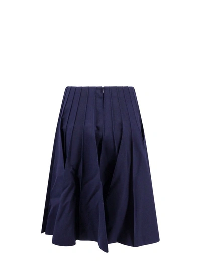 Shop Bottega Veneta Wool Flared Skirt In Blue