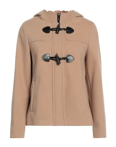 Shop Diana Gallesi Woman Coat Beige Size 16 Polyester