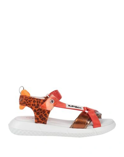 Shop Elena Iachi Woman Sandals Rust Size 5 Soft Leather, Textile Fibers In Red