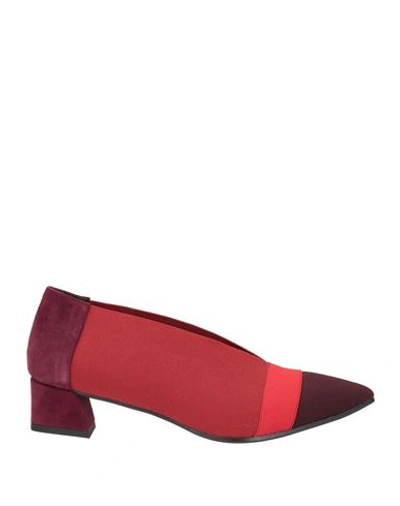 Shop Daniele Ancarani Woman Pumps Red Size 8 Textile Fibers, Soft Leather