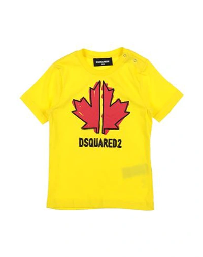 Shop Dsquared2 Toddler Boy T-shirt Yellow Size 3 Cotton