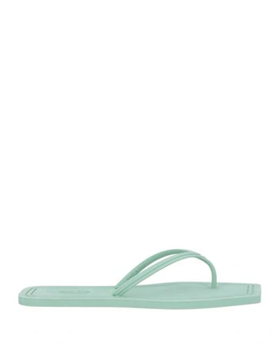 Carlotha Ray Woman Toe Strap Sandals Light Green Size 7-8 Rubber In Green