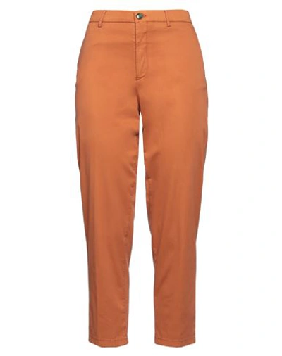 Shop Berwich Woman Pants Rust Size 8 Cotton, Silk, Elastane In Red