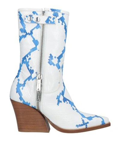 Shop Lemaré Woman Ankle Boots Azure Size 7 Leather In Blue