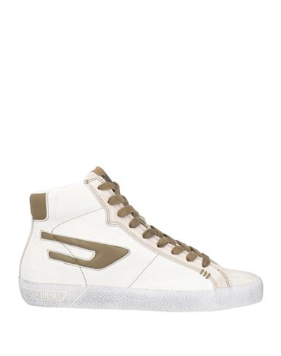 Shop Diesel S-leroji Mid Man Sneakers Ivory Size 10 Bovine Leather In White