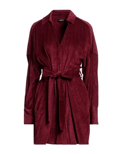 Shop Dondup Woman Mini Dress Burgundy Size 8 Viscose, Polyamide In Red