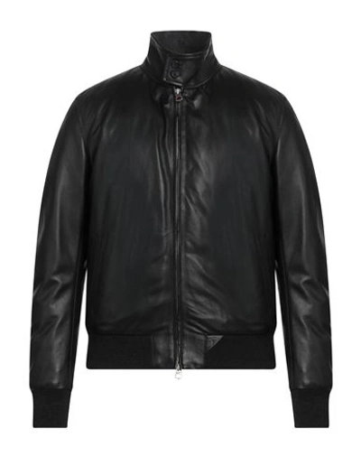 Shop Stewart Man Jacket Black Size Xl Lambskin, Cotton, Acetate, Polyester, Elastane