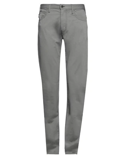 Shop Emporio Armani Man Pants Grey Size 34w-34l Cotton, Elastane