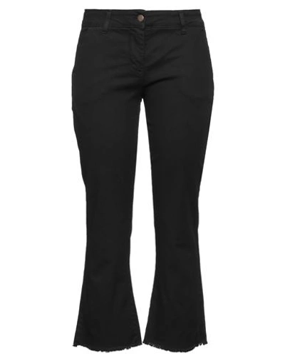 Shop Guttha Woman Cropped Pants Black Size Xs Cotton, Elastane