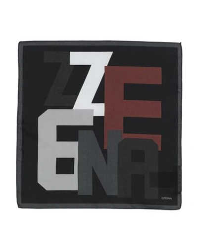 Shop Z Zegna Man Scarf Black Size - Silk