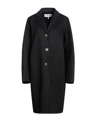 Shop Loewe Woman Coat Black Size 10 Wool, Cashmere