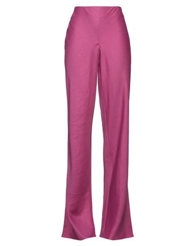 Shop Alberta Ferretti Woman Pants Fuchsia Size 10 Linen, Viscose, Elastane In Pink