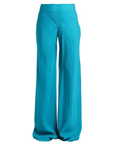 Shop Alberta Ferretti Woman Pants Green Size 4 Linen, Viscose, Elastane