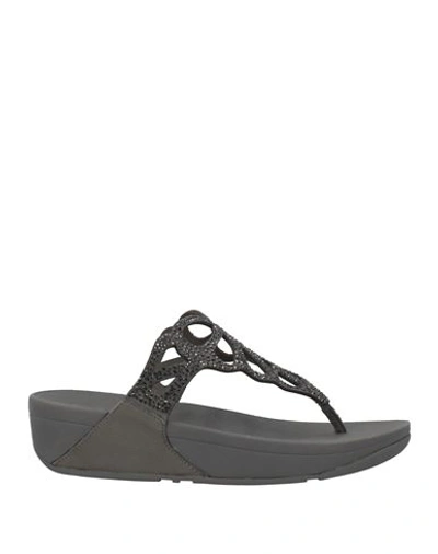Shop Fitflop Woman Thong Sandal Steel Grey Size 9 Soft Leather
