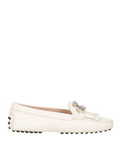 Shop Tod's Woman Loafers Ivory Size 4.5 Soft Leather In White