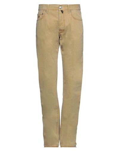 Shop Jacob Cohёn Man Jeans Sand Size 32 Cotton In Beige