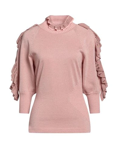 Shop Frase Francesca Severi Woman Turtleneck Pink Size 6 Virgin Wool, Viscose, Polyamide, Polyester