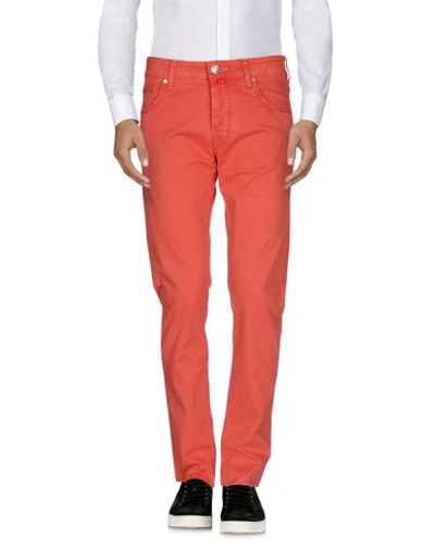 Shop Jacob Cohёn Man Pants Red Size 35 Cotton, Elastane