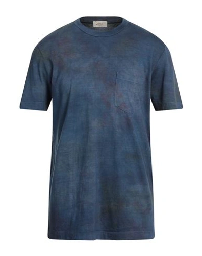 Shop Altea Man T-shirt Navy Blue Size L Cotton, Cashmere