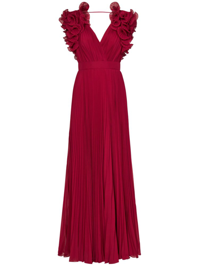 Shop Elie Saab Ruffled V In Red