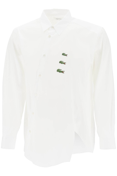 Shop Comme Des Garçons Shirt Comme Des Garcons Shirt X Lacoste Bias Cut Shirt In White