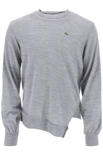 Shop Comme Des Garçons Shirt Comme Des Garcons Shirt X Lacoste Bias Cut Sweater In Grey