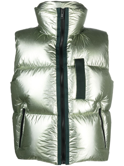 Shop Givenchy Laminated Down Gilet In Green