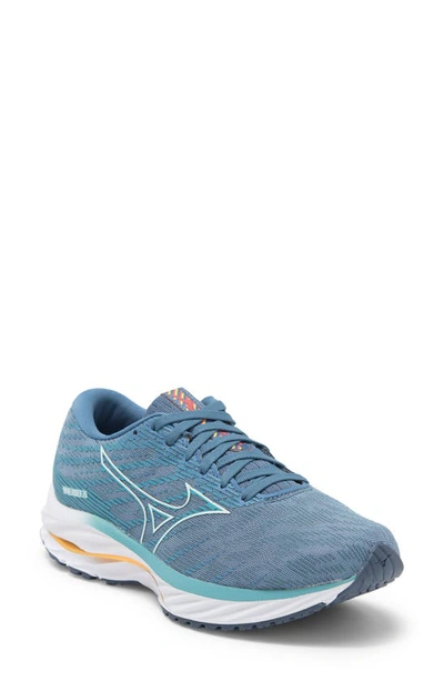 Shop Mizuno Wave Rider 26 Sneaker In Directoire Blue- White