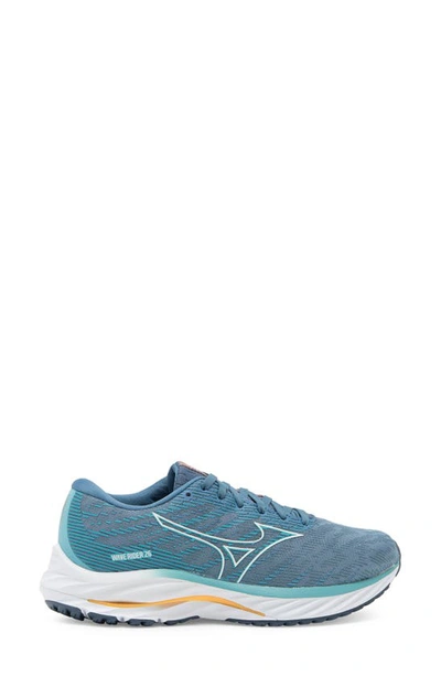 Shop Mizuno Wave Rider 26 Sneaker In Directoire Blue- White