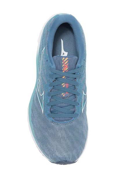 Shop Mizuno Wave Rider 26 Sneaker In Directoire Blue- White