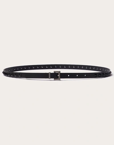 Shop Valentino Garavani Rockstud Belt In Calfskin 15 Mm In Black