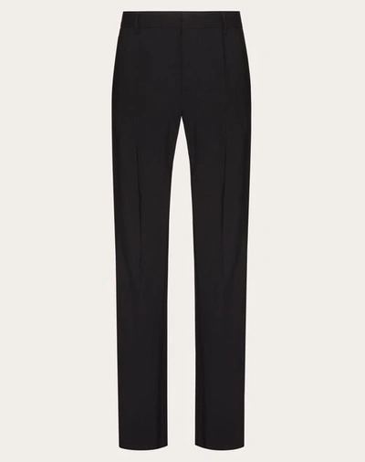 Shop Valentino Lana Stretch Trousers In Black