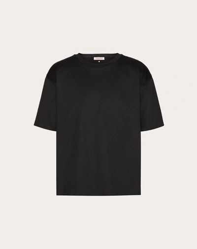 Shop Valentino Double Cotton T-shirt In Black