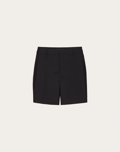 Shop Valentino Lana Stretch Bermuda Shorts In Black